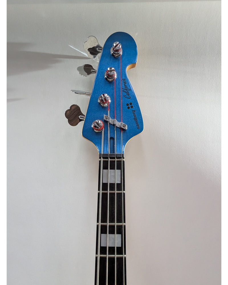 Sandberg California TM4 - Bass Guitar - Metallic Blue - Excellent w/ Soft Case - image 3