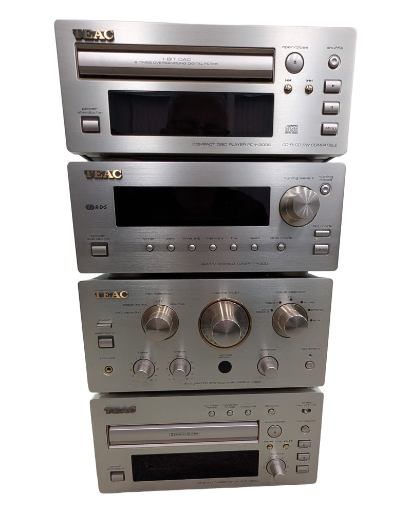 TEAC H300 System (CD, Amplifier, Tuner, Cassette Deck) - Media Player - Silver - Very Good w/ Original Box - image 1