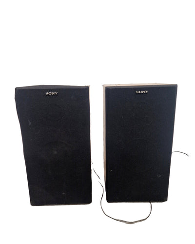 Sony SSE-20 Speakers Brown Pair Speakers - Vintage Design - Fair