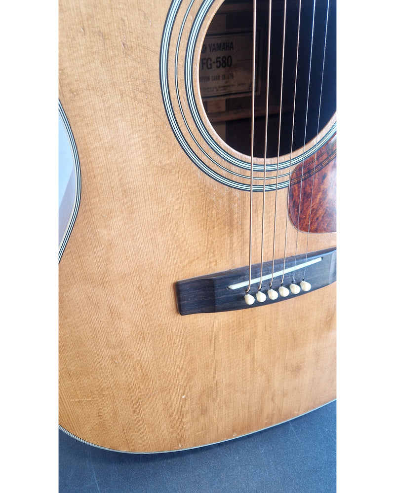 Yamaha FG-580 - Acoustic Guitars - Natural - Good w/ Hard Case - Image 8