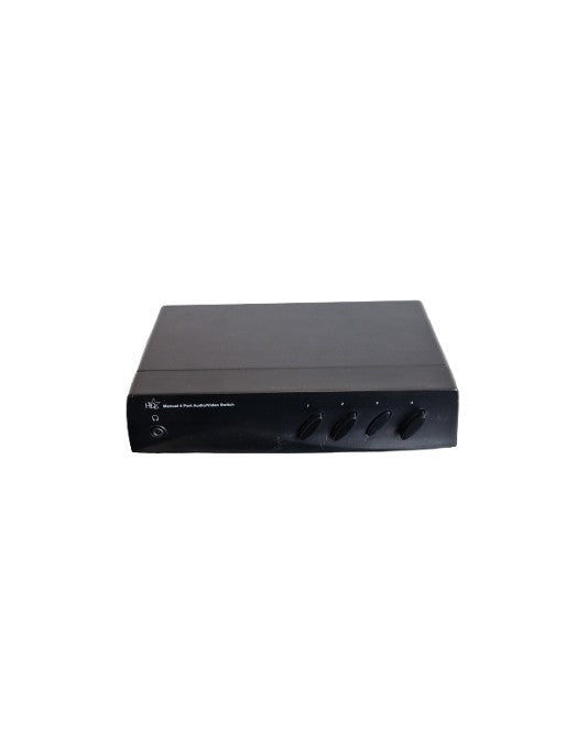 HQ Manual 4 Port Audio/Video Switch - Switcher - Black - Good