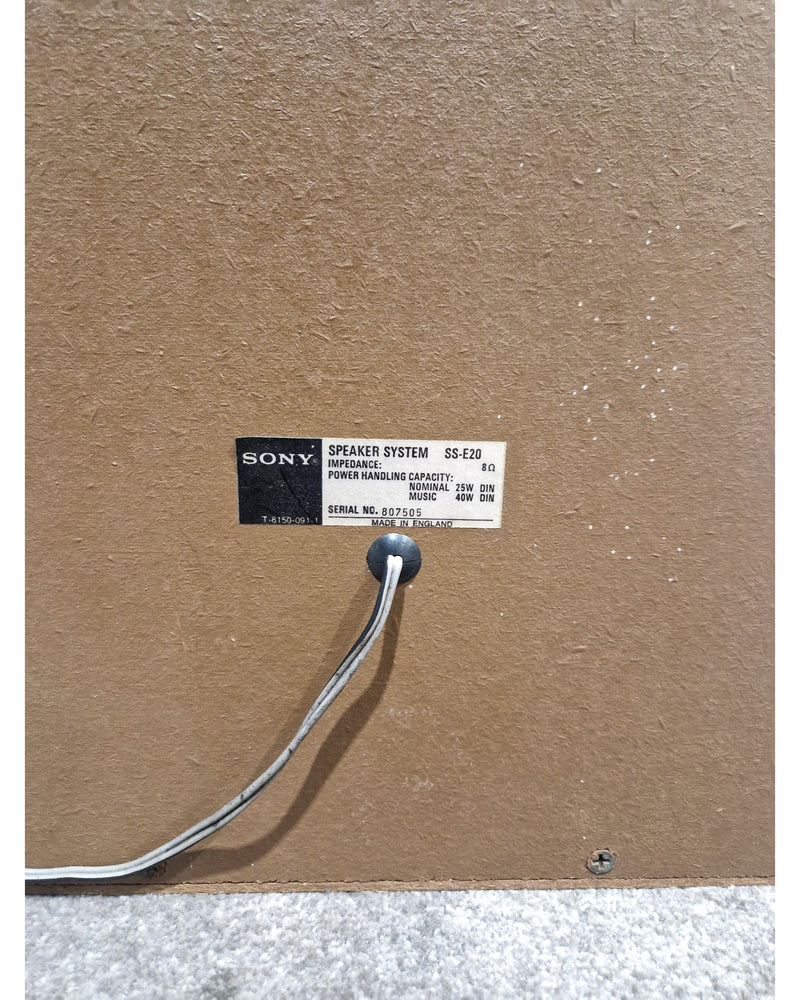 Sony SSE-20 Speakers Brown Pair Speakers - Vintage Design - Fair - Image 2