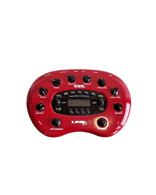 Line 6 POD XT - Effects Pedal - Red - Excellent w/ power supply
