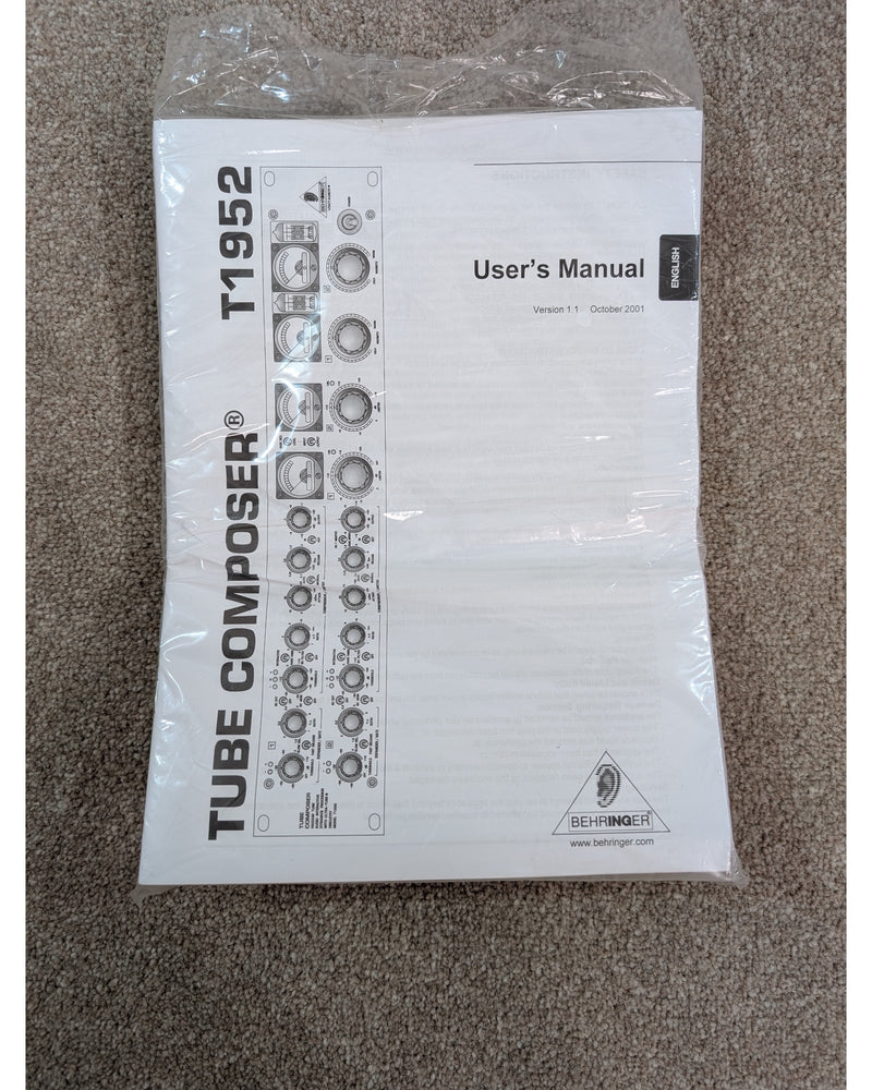 Behringer Tube Composer T1952 - Rack Effects - Silver - Excellent w/ Original Box & Manuals - image 12