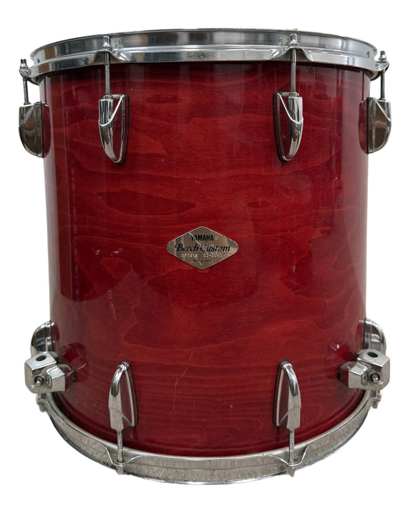 Yamaha Beech Custom Floor Tom 1990s - Acoustic Drum - Cherry - Fair w/ legs - image 1