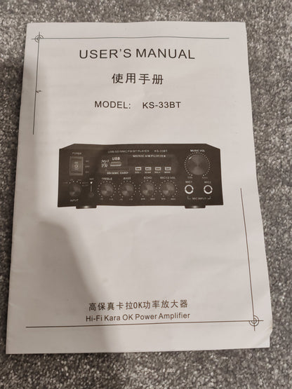 Hi-Fi Kara OK Power Amp KS-33BT With Remote Control