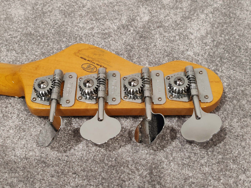 Vintage Tony Butler Signature V4 Bass Guitar, Black With Silverlining Hard Case - Image 12