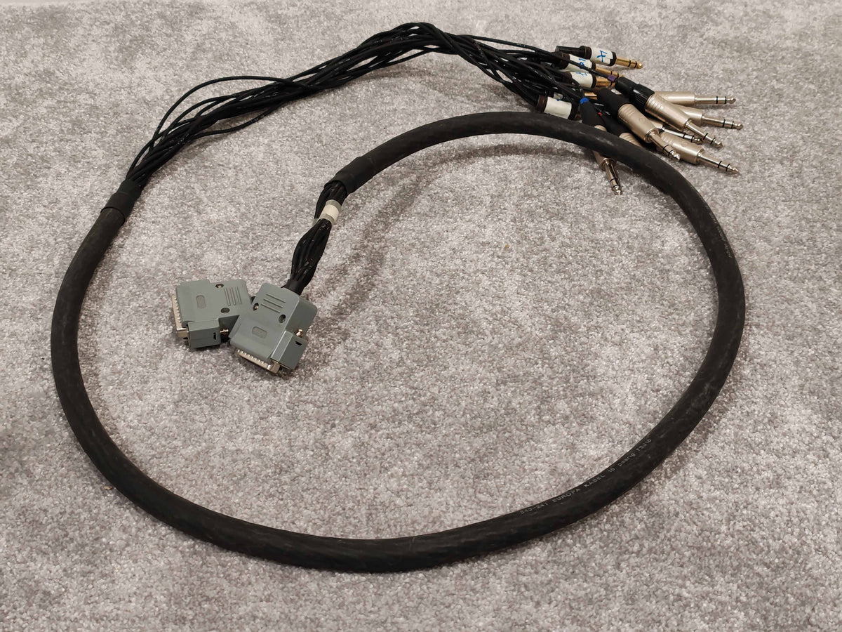 2x 25pin D Sub Male HRStot Plugs to 8x 6.35mm Stereo Jacks - 1.8m Length