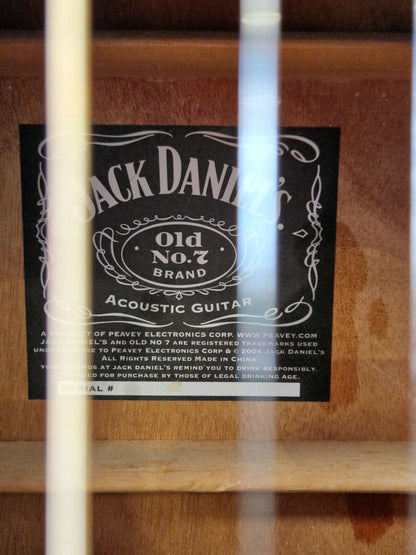 Peavey Jack Daniels Black Acoustic Guitar – Branded Design & Full-Size Dreadnought – Very Good