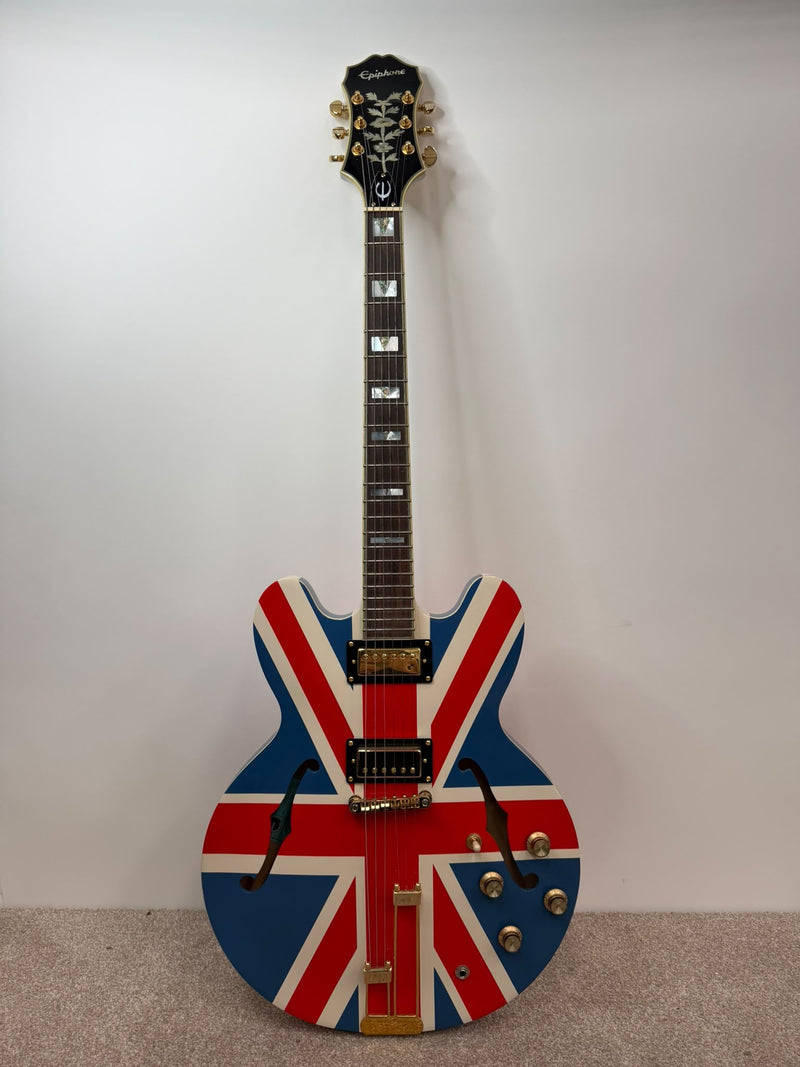Epiphone Sheraton II Pro - The Painted Player "Union Jack" Noel Gallagher Tribute (Supreme Edition) - Semi-Hollow Electric Guitar - Good w/ Hard Case & TPP Certificate - image 3