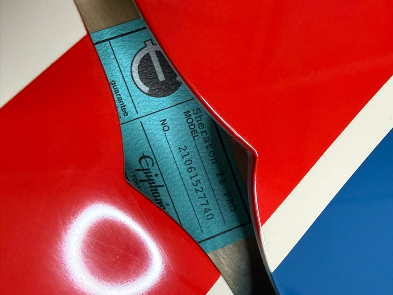 Epiphone Sheraton II Pro - The Painted Player "Union Jack" Noel Gallagher Tribute (Supreme Edition) - Semi-Hollow Electric Guitar - Good w/ Hard Case & TPP Certificate - image 21