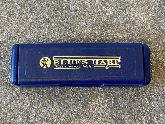 Hohner MS G Blues Harp Harmonica w/ Blue Case