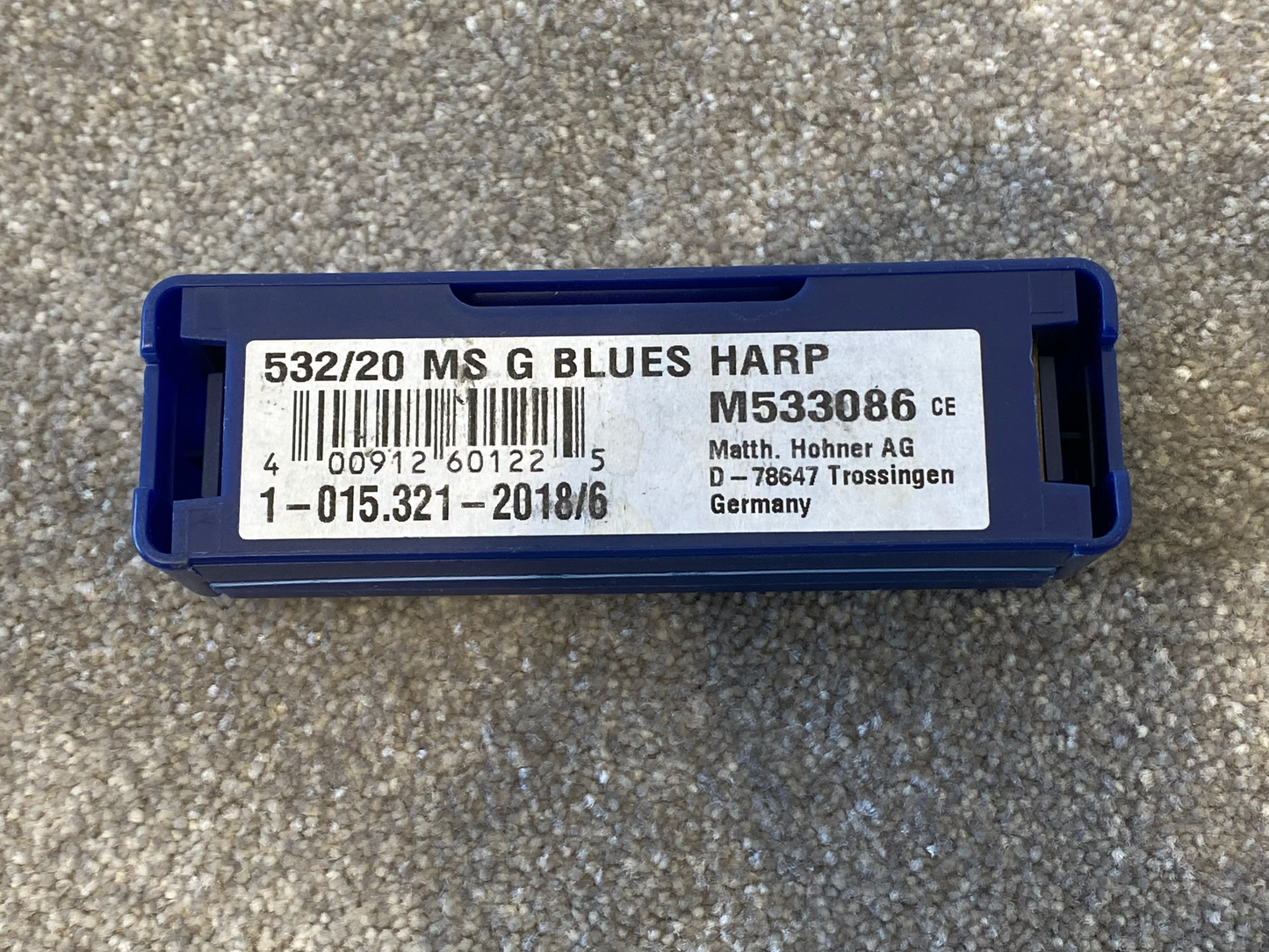 Hohner MS G Blues Harp Harmonica w/ Blue Case