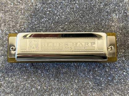 Hohner MS G Blues Harp Harmonica w/ Blue Case