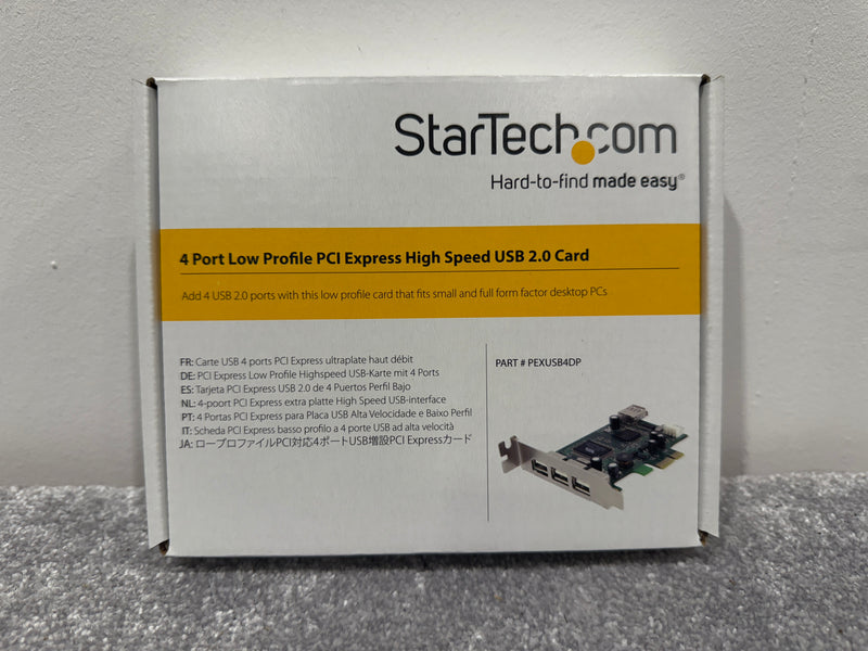 StarTech.com 4 Port PCI Express Low Profile High Speed USB Card - PCIe USB 2.0 Card - PCI-E USB 2.0 Card (PEXUSB4DP) - Image 1