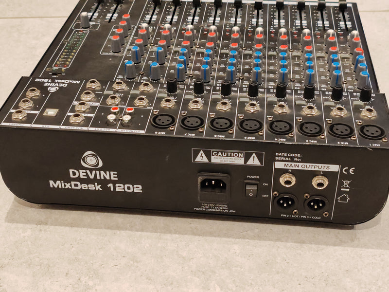 DEVINE MixDesk 1202 - Professional 12 Channel Mixer With Built in EQ - Image 2