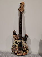 Fender Squier Stratocaster Obey Graphic – HSS Electric Guitar – Very Good w/ New Tremolo Bar - Image 3