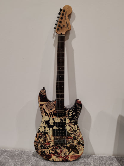 Fender Squier Stratocaster Obey Graphic HSS Electric Guitar
