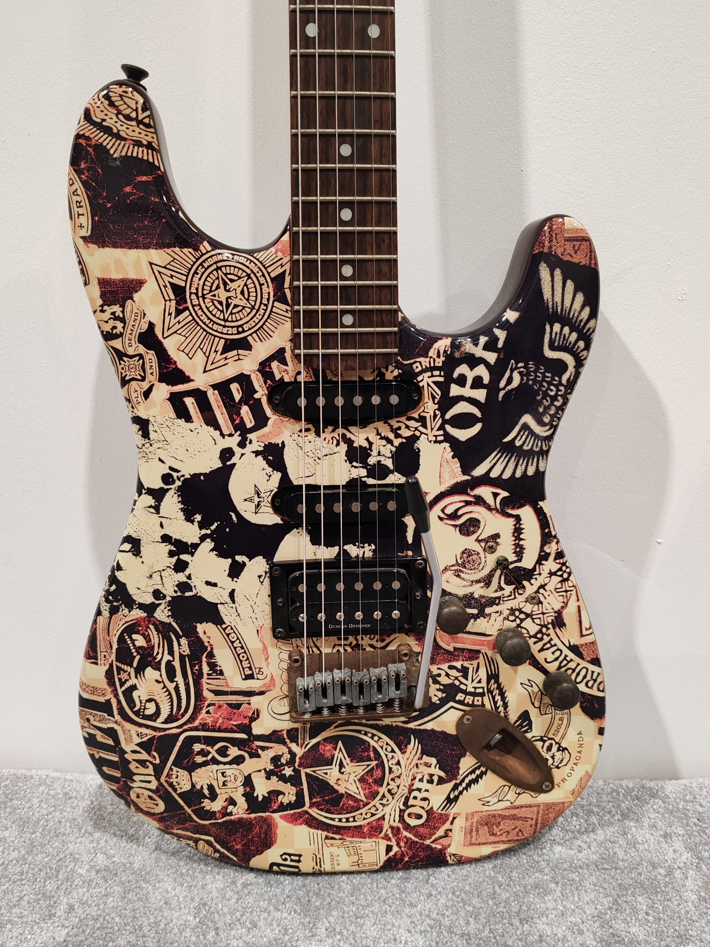 Fender Squier Stratocaster Obey Graphic HSS Electric Guitar