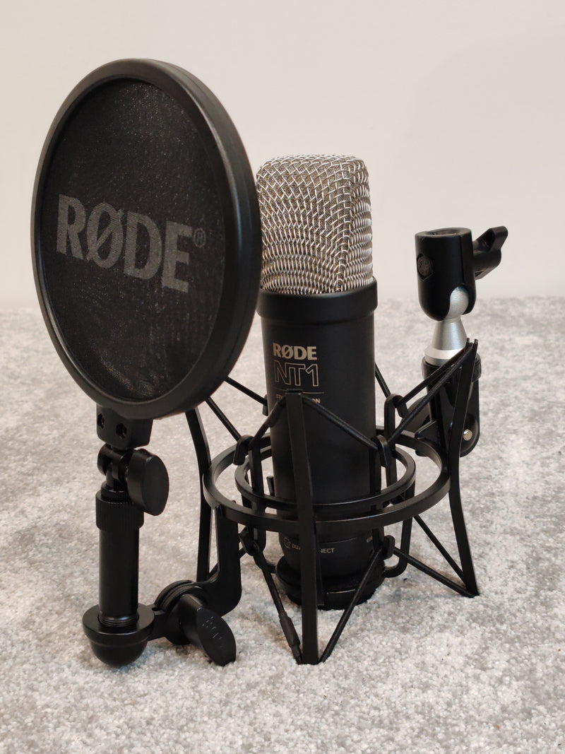 Rode NT1 5th Generation Condenser Microphone w/ Shock Mount, Pop Filter, XLR Cable - Image 1