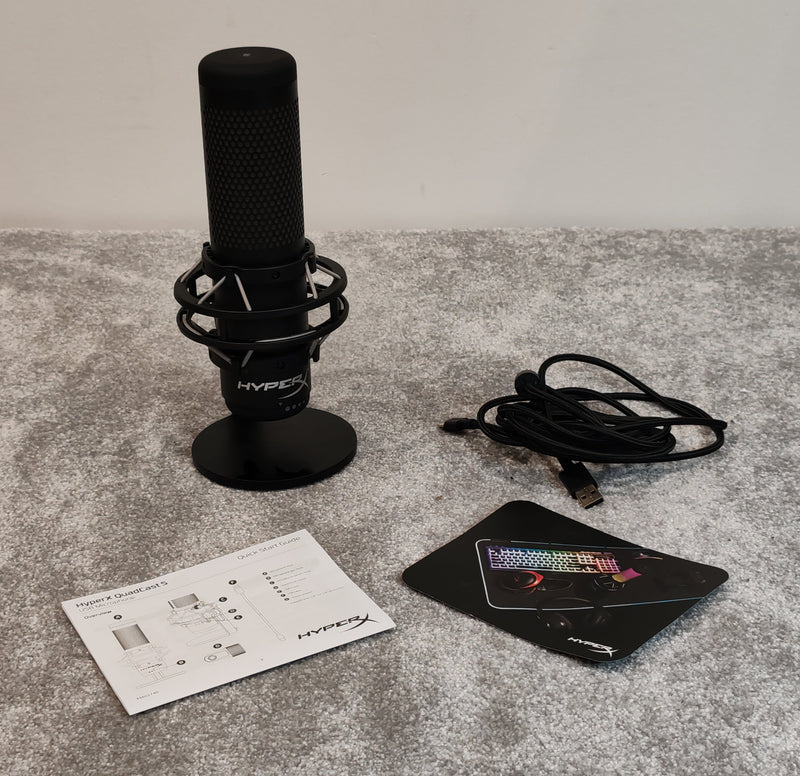 HyperX QuadCast S USB Condenser Microphone w/ Shock Mount and USB Cable - Image 1