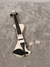 Electric Violin w/ Bow, Extra Bridges, New Strings and Hard Case with Strap - White - Photo 4