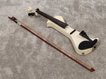 Electric Violin w/ Bow, Extra Bridges, New Strings and Hard Case with Strap - White - Image 2