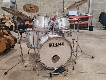 Tama Imperialstar 5 Piece Drumkit with 4 Piece Cymbal Set and Cowbell - Silver