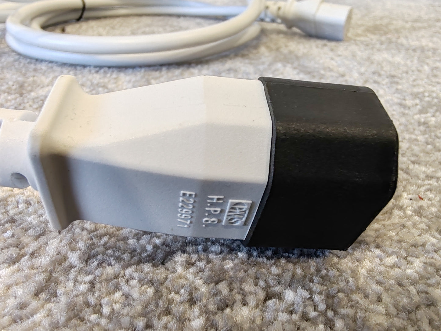 2x 3m IEC C14 to IEC C13 White Extension Leads 10A (Kettle Cable)