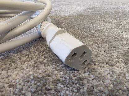 2x 3m IEC C14 to IEC C13 White Extension Leads 10A (Kettle Cable)