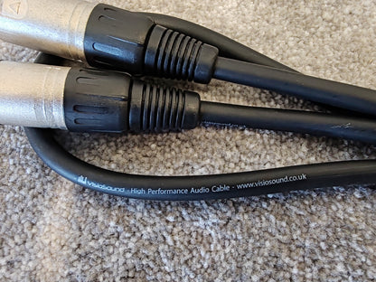 4x 1m XLR Cables - Various Brands - Male to Female