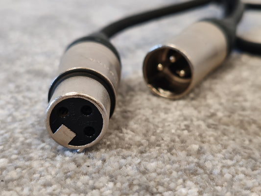 4x 1m XLR Cables - Various Brands - Male to Female