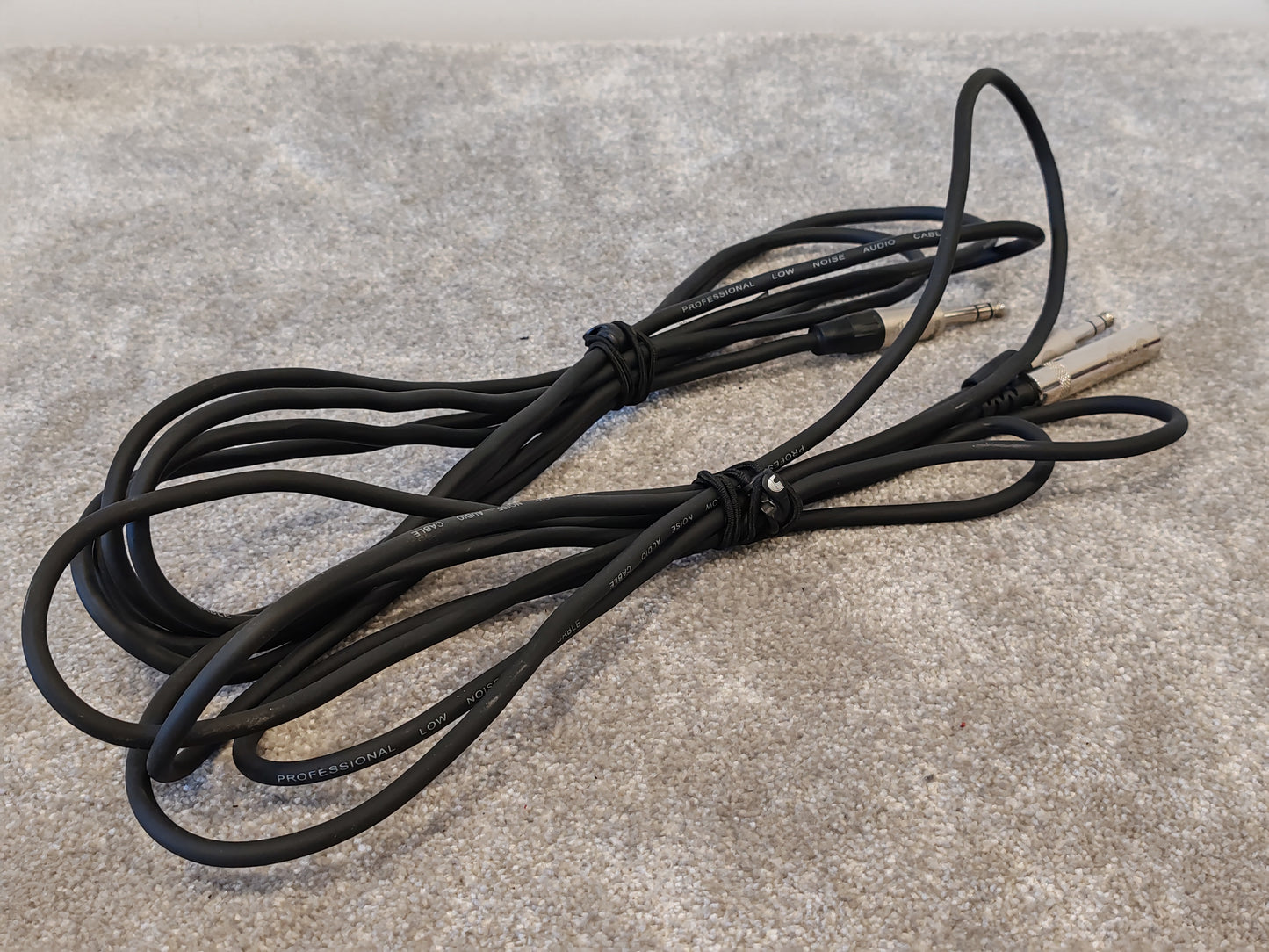 2x Stagg 6.35mm (1/4") Jack Lead Male to Female Extension Cable, 3m Black Stereo
