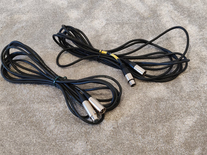 2X 6m XLR Microphone Cables Male to Female