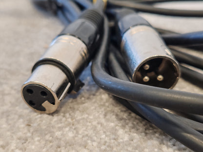 2X 6m XLR Microphone Cables Male to Female