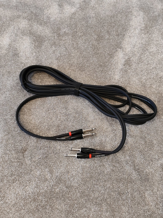 Roland RCC-15-2184 Professional Audio Cable - 2x 1/4" TS Mono to 2x 1/4" TS Mono 4.5m