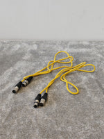 2X 1.5m qtx XLR Microphone Cables Male to Female - Yellow - Image 1