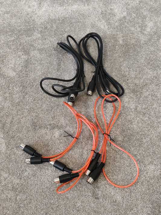 5 MIDI Cables Various Lengths and Colours