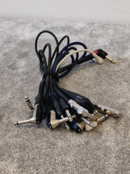 10x Electric Guitar Patch Cables 1/4" TS Mono, Various Lengths and Colours