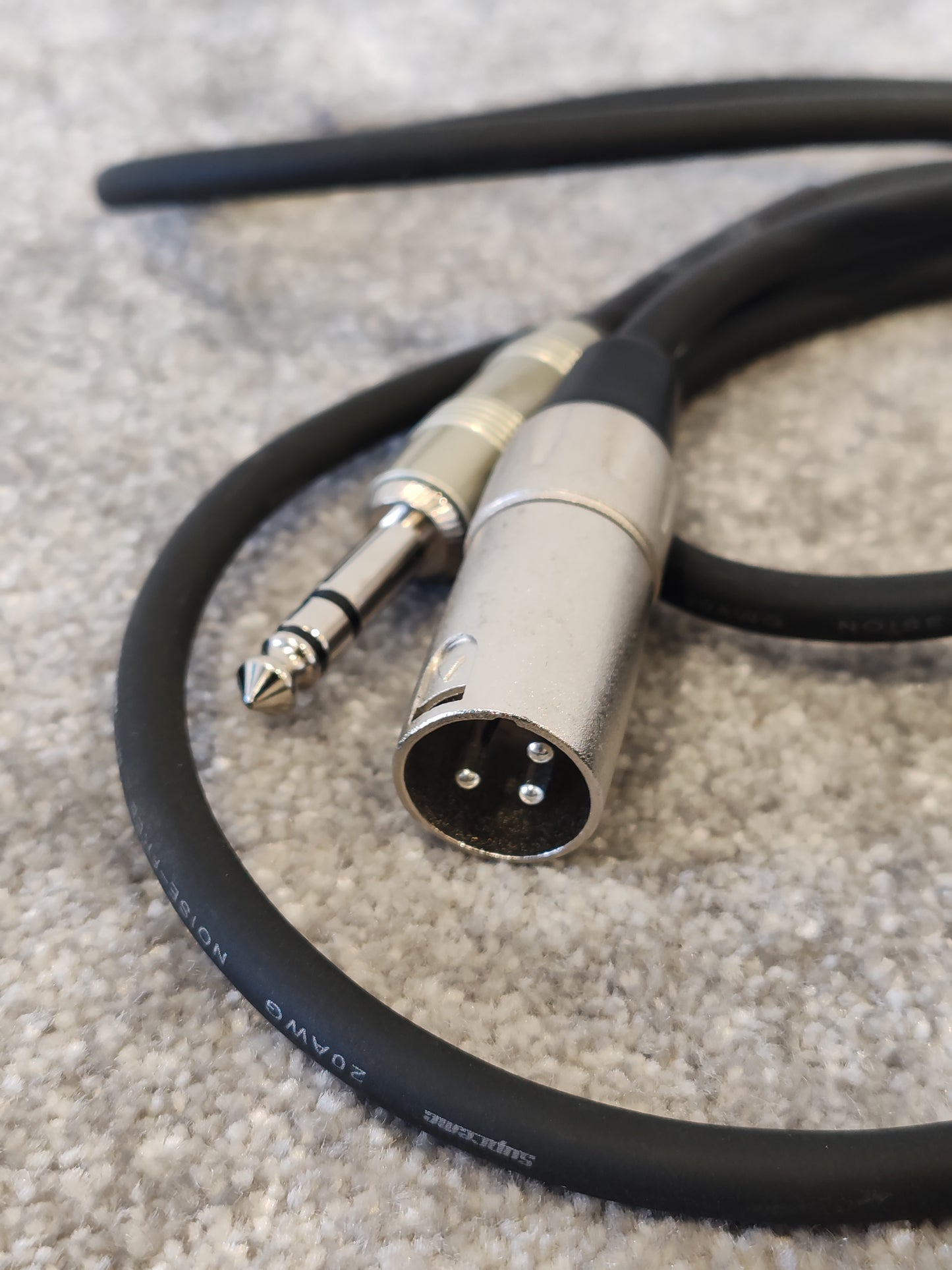 2x Supreme 5M XLR Male to 1/4" TRS Stereo Cable