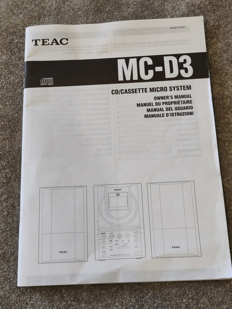 TEAC MC-D3 Micro Hi-Fi System – With Manual & Remote – Very Good - Image 10
