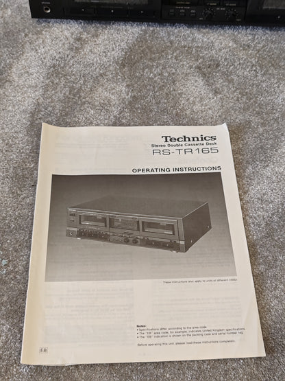 Technics RS-TR165 Stereo Double Cassette Deck – Very Good Condition