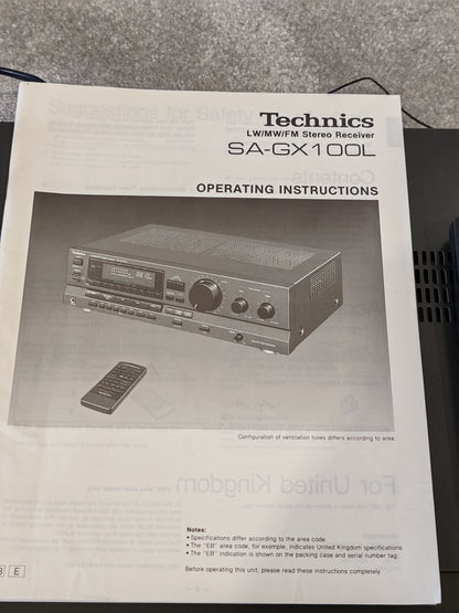 Technics SA-GX100L Stereo Receiver – Classic Hi-Fi Performance Very Good Condition