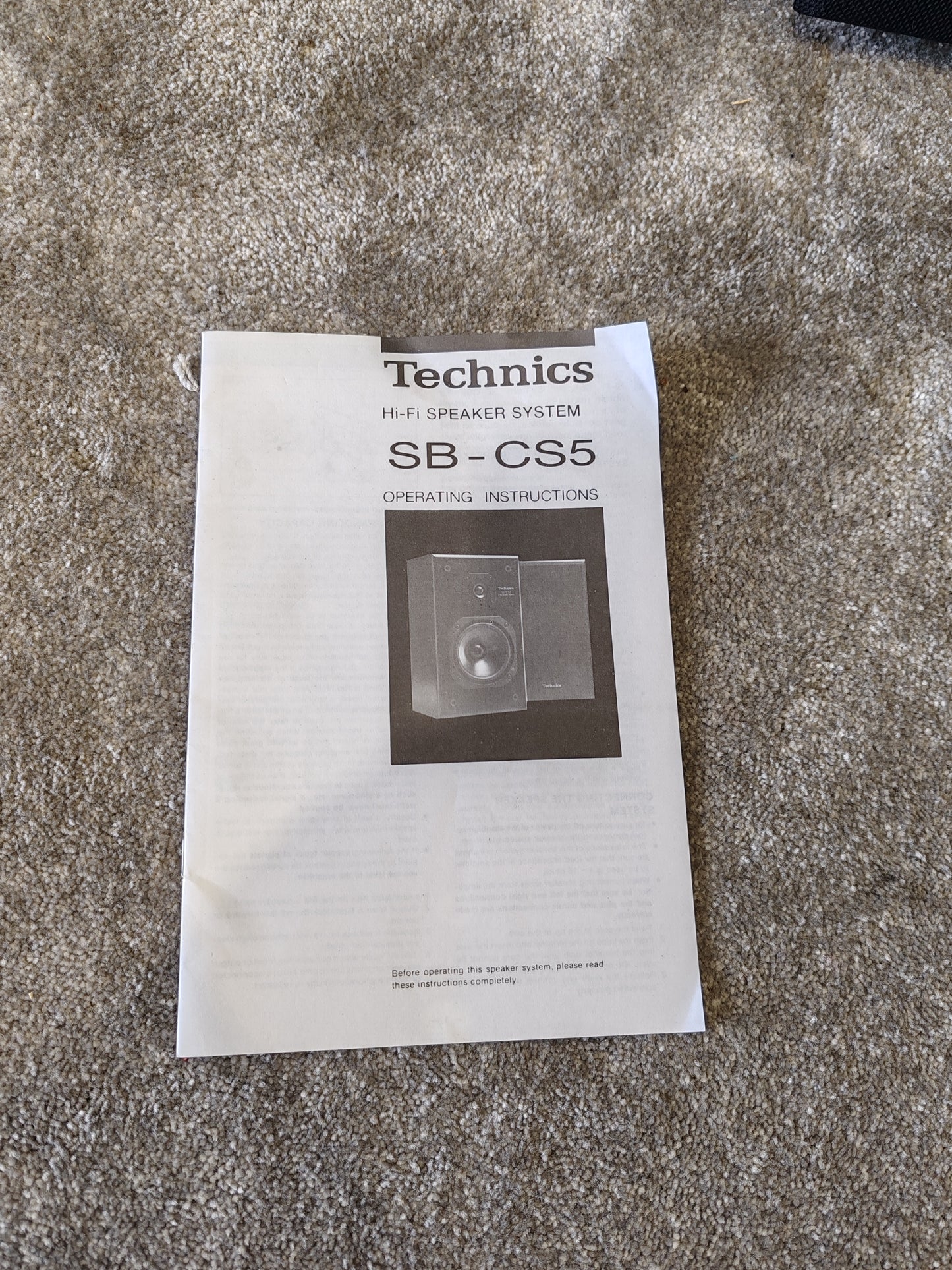 Technics SB-CS5 Hi-Fi Speaker System Pair- Very Good Condition