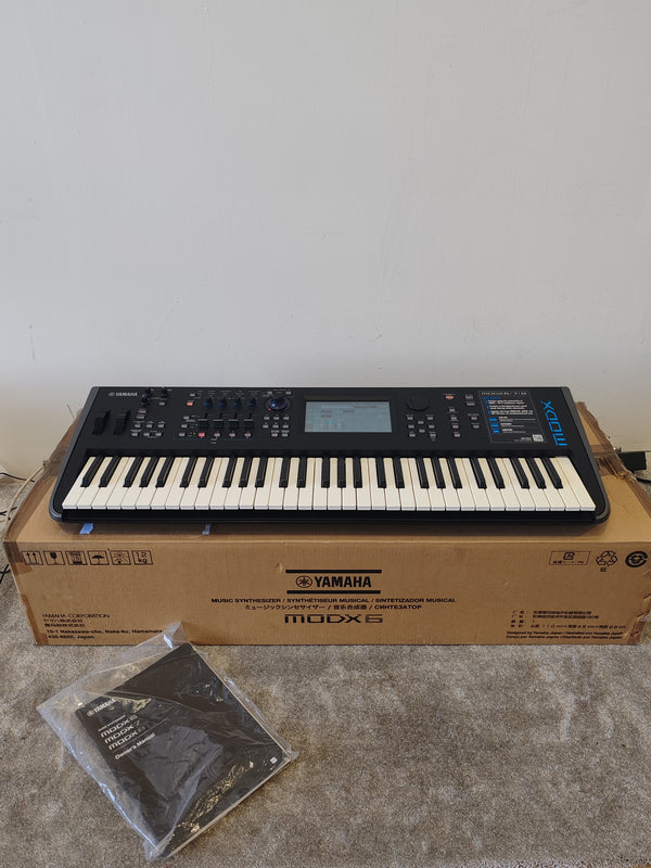 Yamaha MODX6 Synthesizer – AWM2 & FM-X Engines – Mint w/ Manual, Power Supply & Original Box