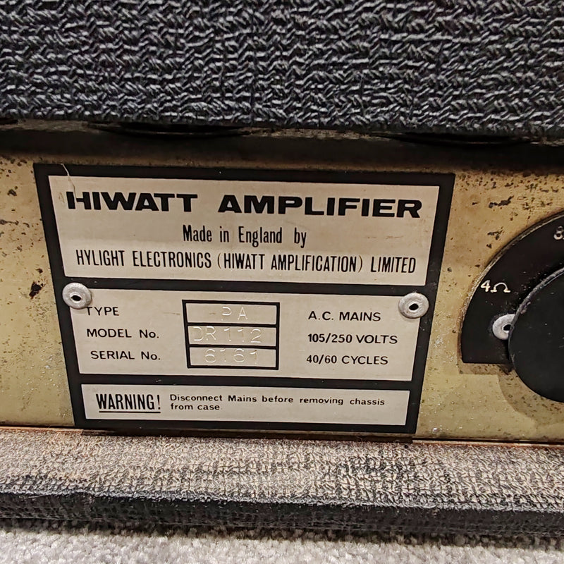 Hiwatt Custom Built Vintage 70s 110 PA / Amplifier - DR112 Amplifier - Fully Serviced, Clean Sound - Very Good w/ Power Supplyv - Image 9