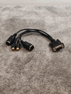 9 Pin D Sub Male TO 2X MIDI Female And 2X RCA Phono Cable - Multi-Connector Adapter - Very Good - Photo 2