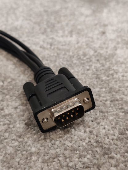 9 Pin D Sub Male TO 2X MIDI Female And 2X RCA Phono Cable - Multi-Connector Adapter - Very Good