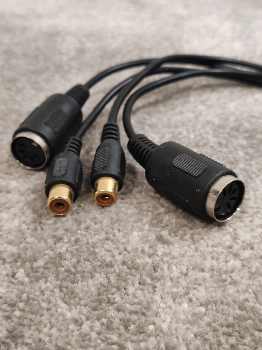 9 Pin D Sub Male TO 2X MIDI Female And 2X RCA Phono Cable - Multi-Connector Adapter - Very Good