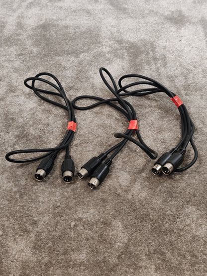 5X MIDI Cables, Various Lengths 2 Long, 3 Short - Professional Connectivity - Very Good